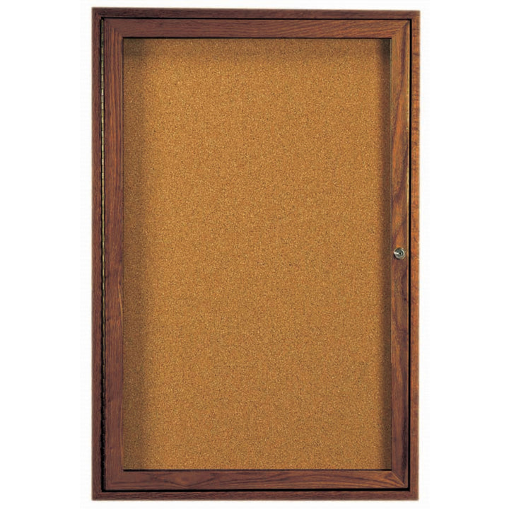 1 Door Wood frame Enclosed Bulletin Board - Indoor Usage