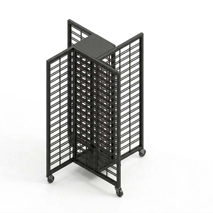 Convenience Store Shelving 4-Way Unit - Black