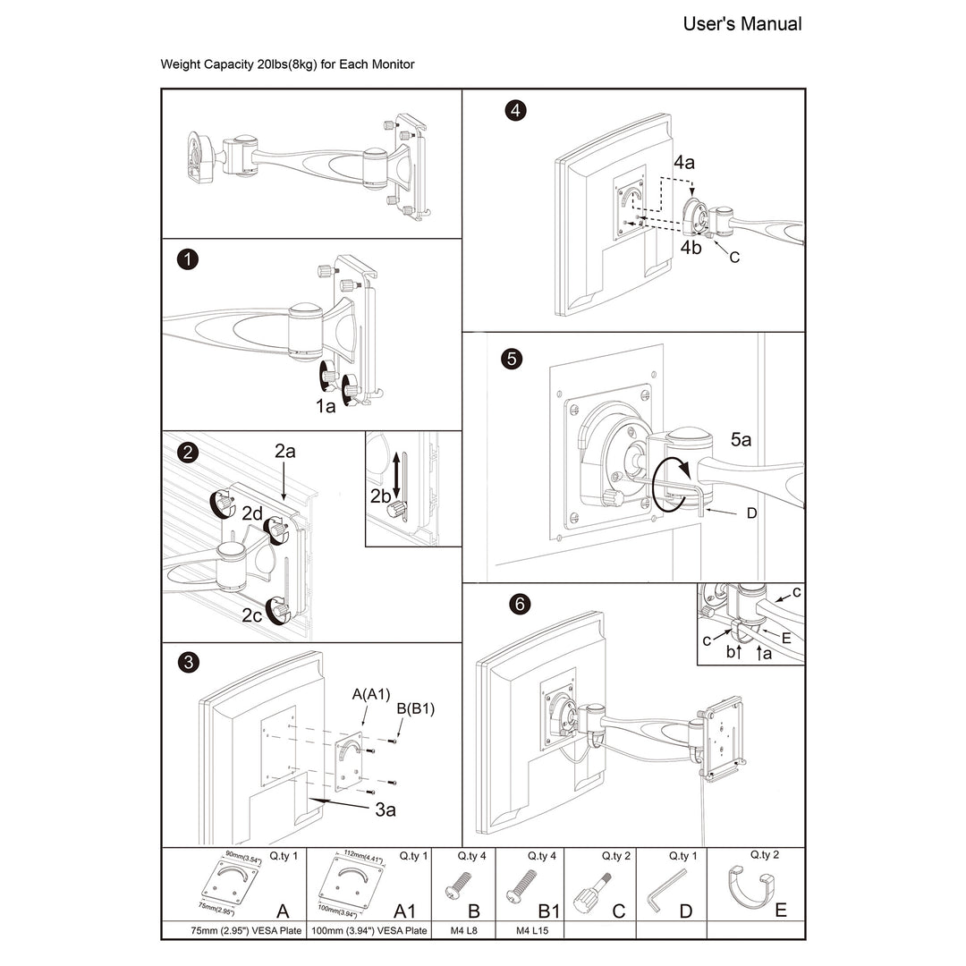 VESA Mount for Slatwall w/ Single LCD Monitor Arm