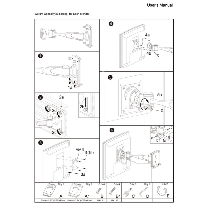 VESA Mount for Slatwall w/ Single LCD Monitor Arm