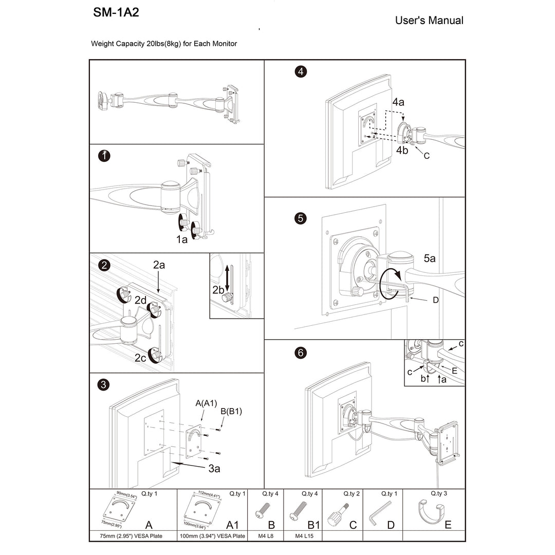 VESA Mount for Slatwall w/ Dual LCD Monitor Arm