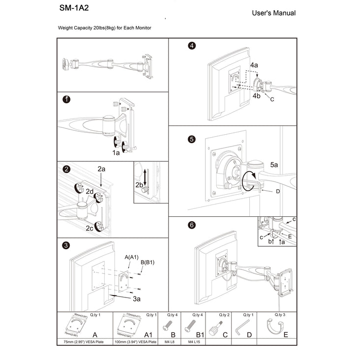 VESA Mount for Slatwall w/ Dual LCD Monitor Arm