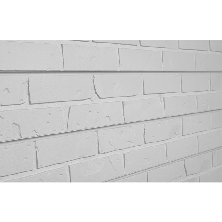 Brick White Textured Slatwall Panel