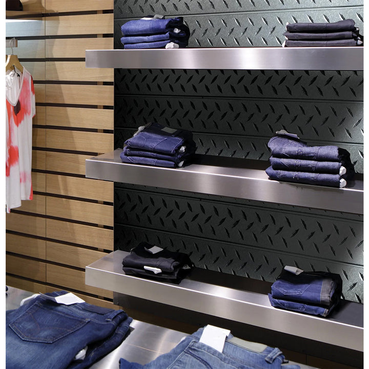 Diamond Plated Slatwall Panel with Galvanized Finish