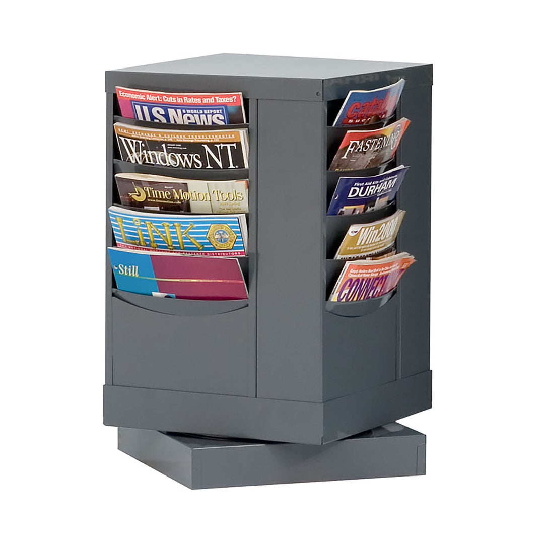 20 Pocket Rotating Metal Literature Rack
