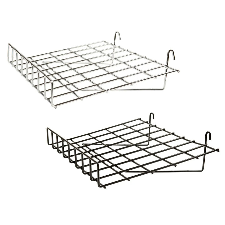 1/4" Wire Slant Shelf with Front Lip for Grid Panel