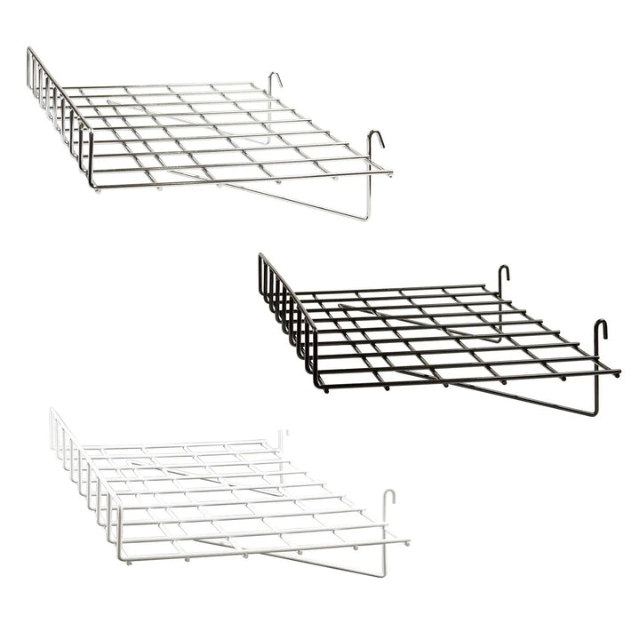 1/4" Wire Straight Shelf with Front Lip for Grid Panel
