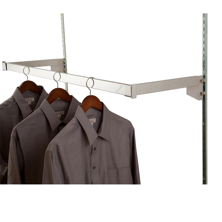 14" Chrome Bracket for Rectangular Hangrail For 1/2" Slots