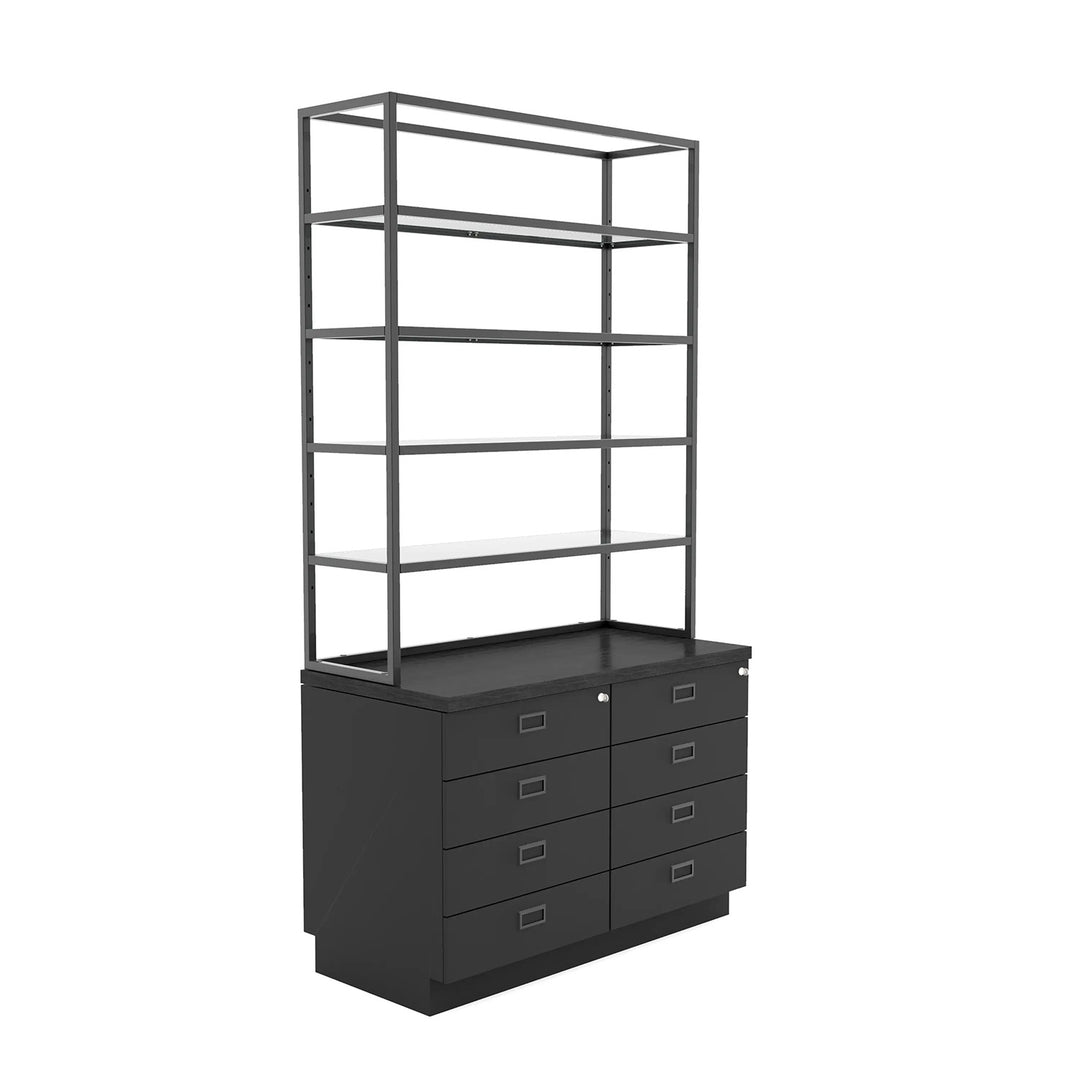 Deluxe Cash Wrap Retail Counter Drawer Unit with Retail Shelving Kit