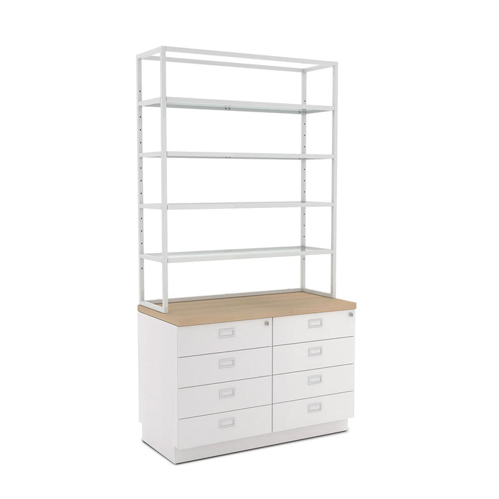 Deluxe Cash Wrap Retail Counter Drawer Unit with Retail Shelving Kit