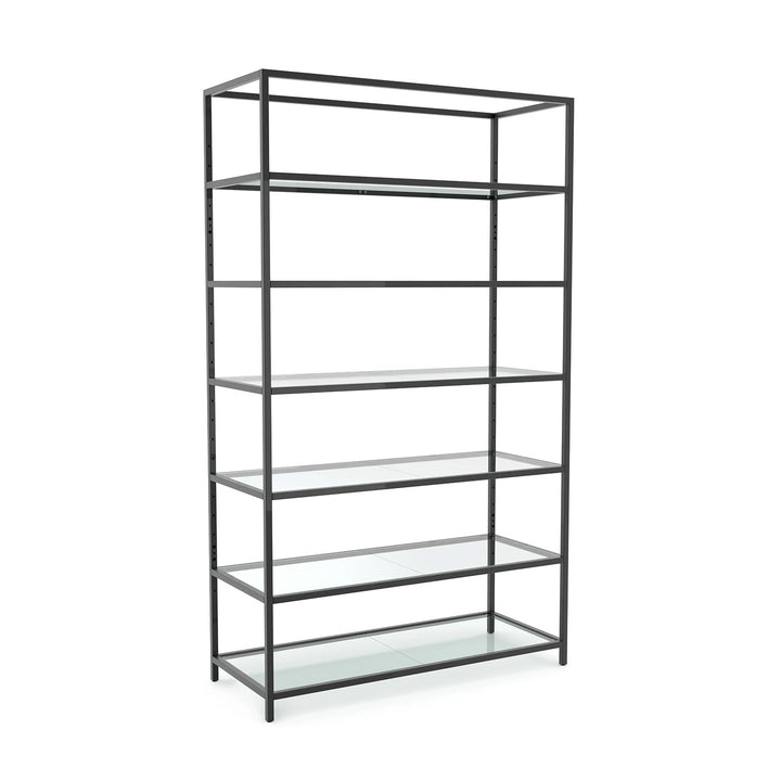 Freestanding Retail Shelf Merchandiser with Adjustable Glass Shelves