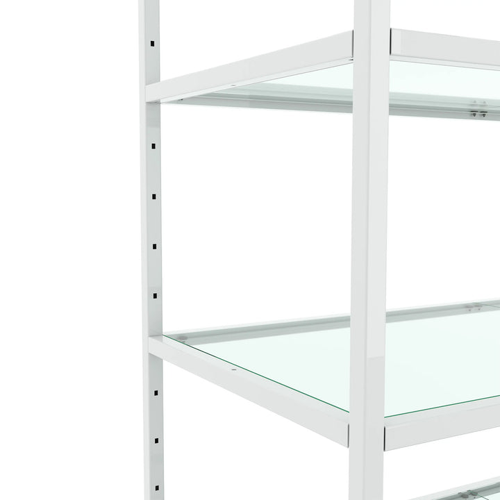 Freestanding Retail Shelf Merchandiser with Adjustable Glass Shelves