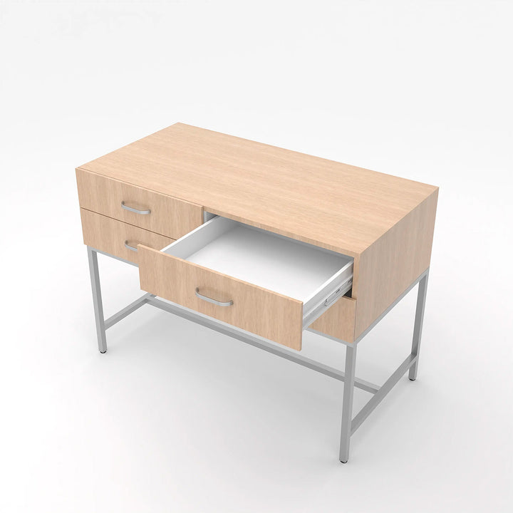 Deluxe Display Storage Cabinet - Satin Chrome & Raw Oak