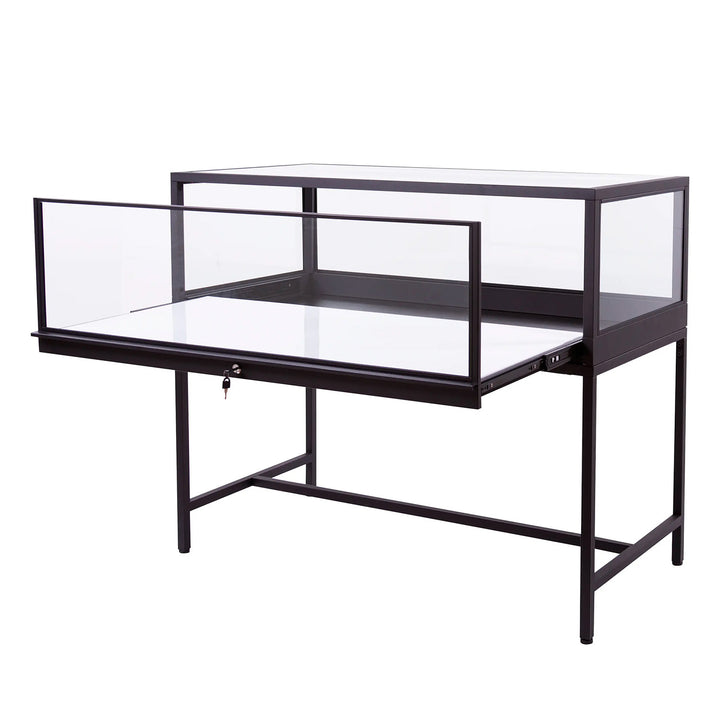Deluxe Glass Showcase Display Cabinet - Black