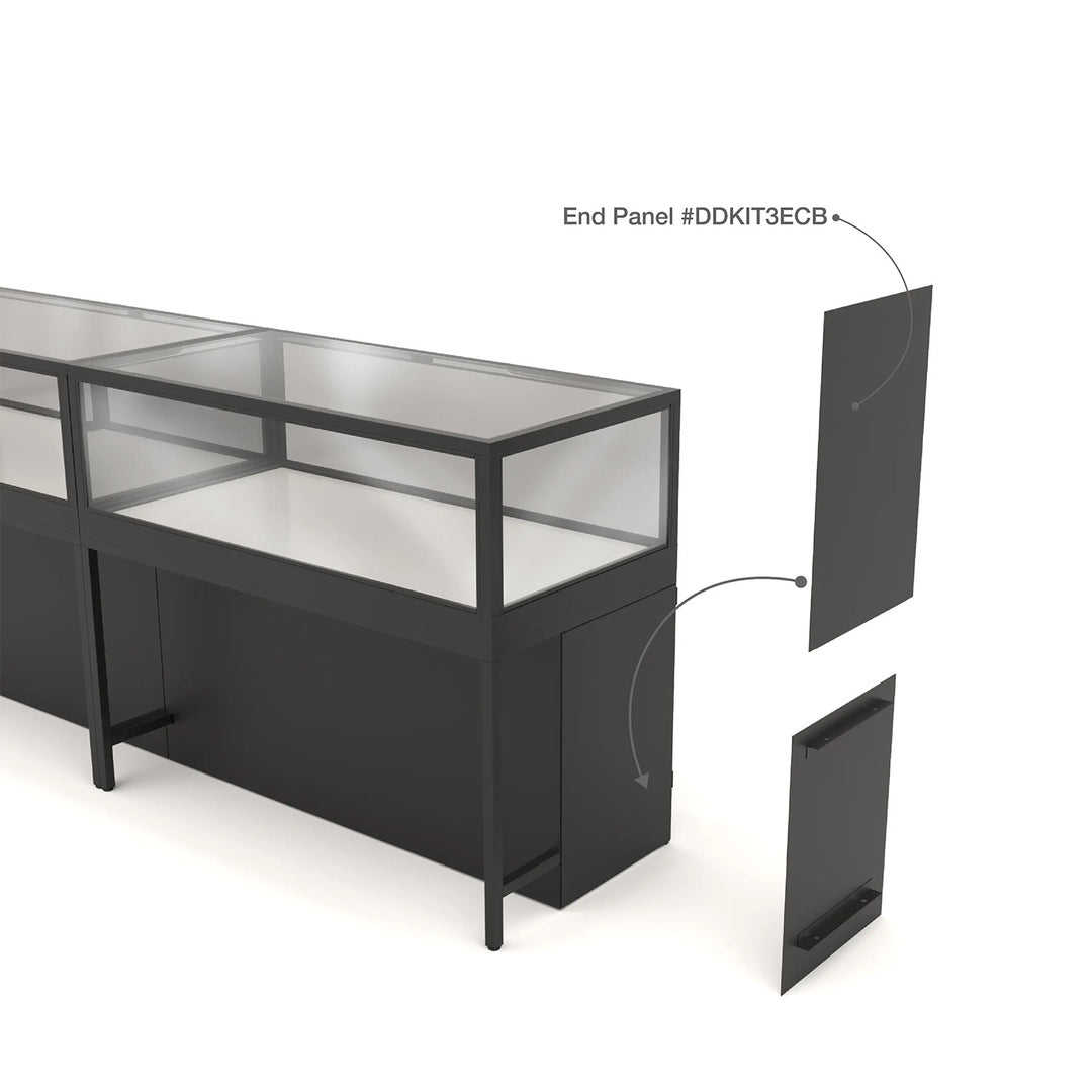 Black End Panels For Deluxe Glass Display Cabinet
