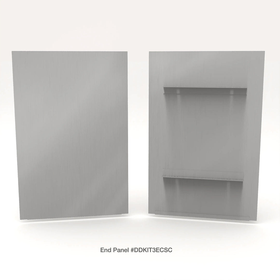 Satin Chrome End Panels For Deluxe Glass Display Cabinet