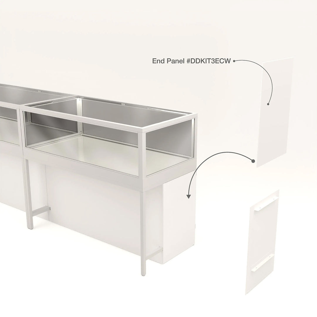 White End Panels For Deluxe Glass Display Cabinet