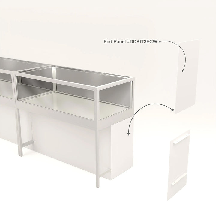 White End Panels For Deluxe Glass Display Cabinet