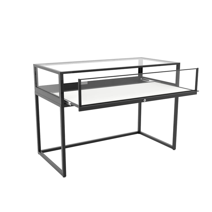 Deluxe Museum Style Glass Showcase - Black