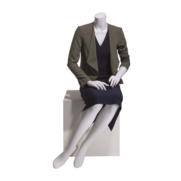 Eve Female Mannequin Sitting, Cameo White, Headless 6HL