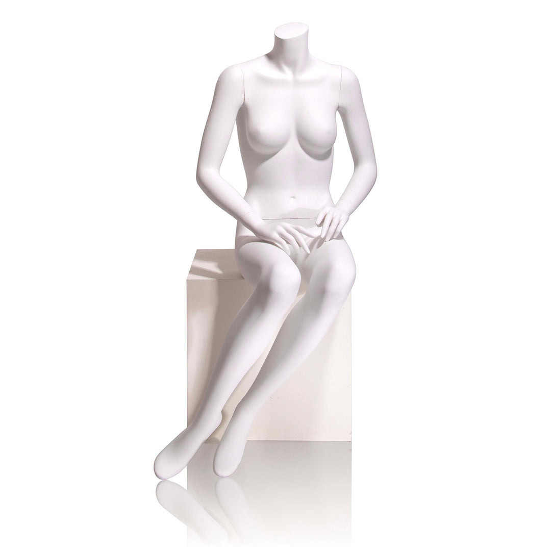 Eve Female Mannequin Sitting, Cameo White, Headless 6HL