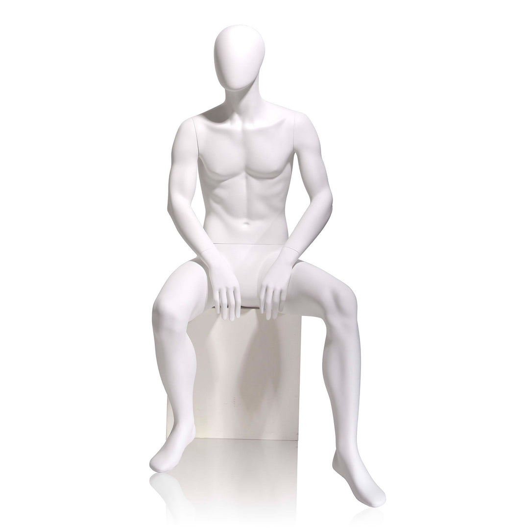 Gene Male Mannequin, Cameo White, Oval Head, Seated 5HOV