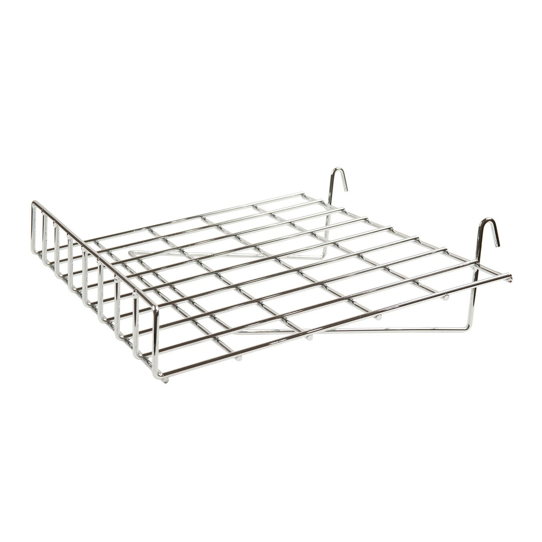 1/4" Wire Slant Shelf with Front Lip for Grid Panel