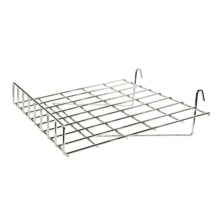 1/4" Wire Slant Shelf with Front Lip for Grid Panel