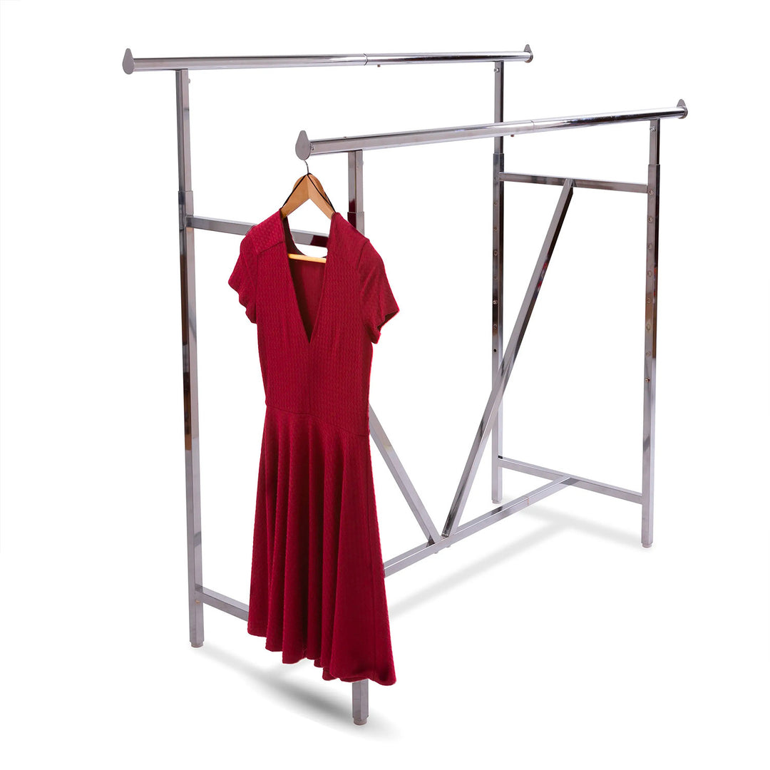 Heavy Duty Double Bar Rack with V-Brace – Allen Display