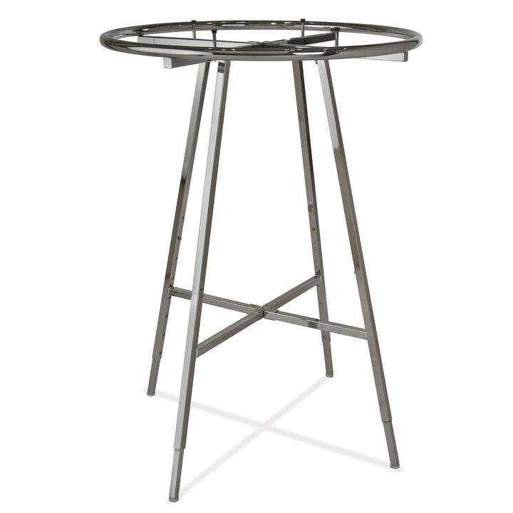 36'' Diameter ROUND FOLDING RACK With Round Tubing Rail- CHROME