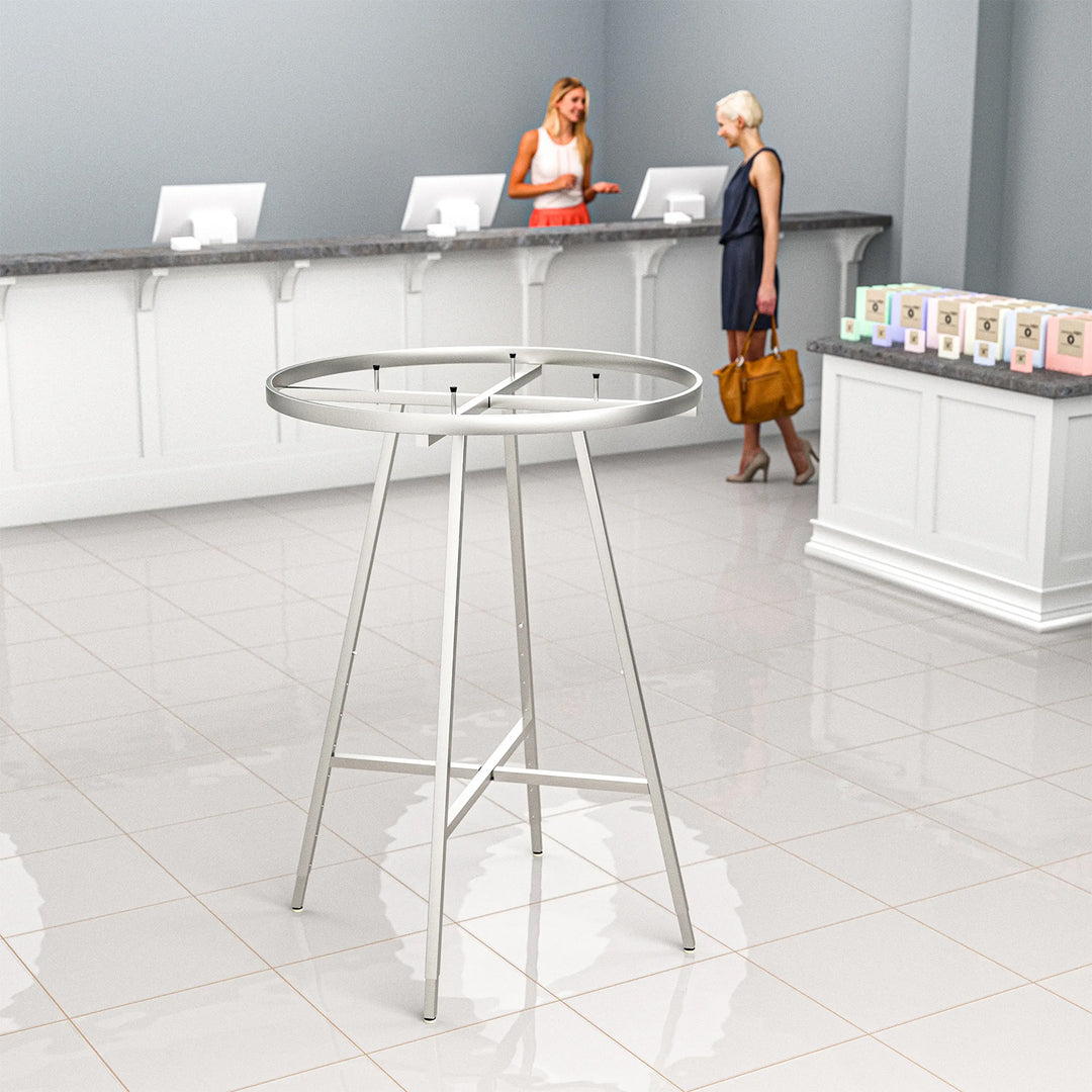 36" Dia. Round Folding Garment Rack with Rectangular Tubing Hangrail