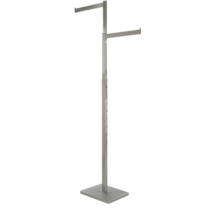 2-Way Garment Rack with Straight Arms - Rectangular Tubing Uprights