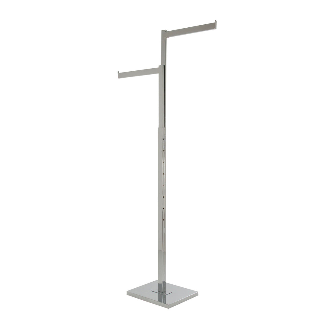 2-Way Garment Rack with Straight Arms - Rectangular Tubing Uprights