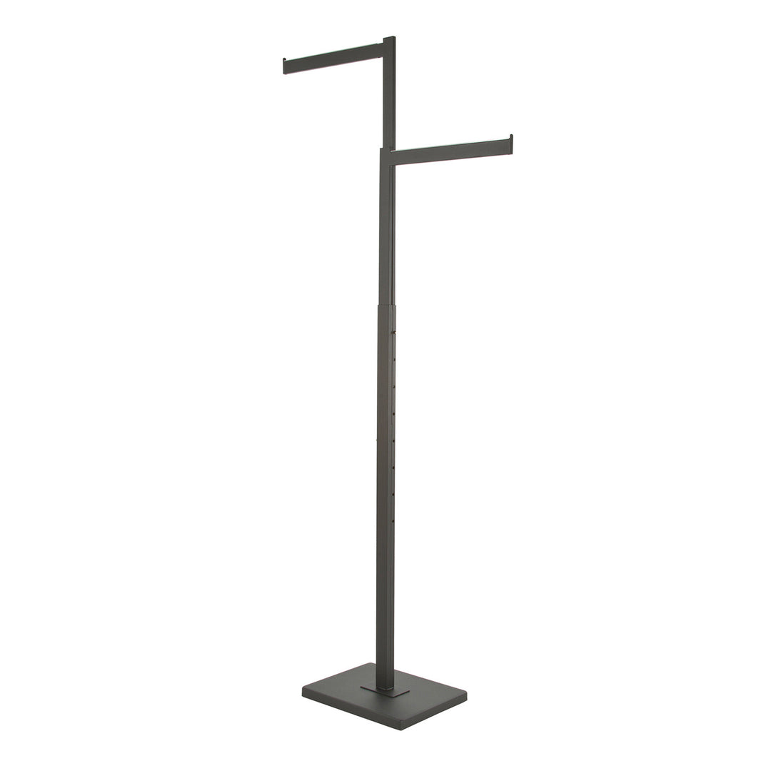 2-Way Garment Rack with Straight Arms - Rectangular Tubing Uprights
