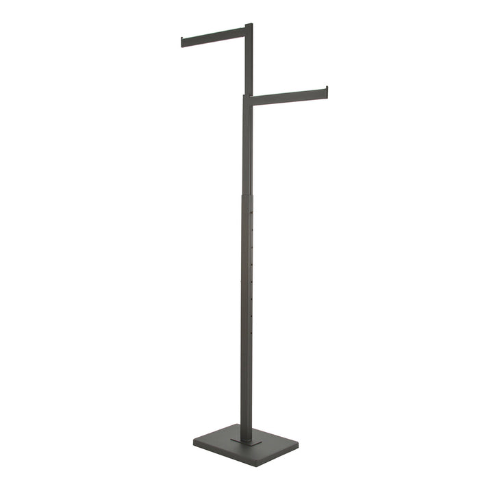 2-Way Garment Rack with Straight Arms - Rectangular Tubing Uprights