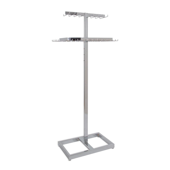 Deluxe 2-Tier Retail Belt & Tie Display - 46 Hooks – Chrome