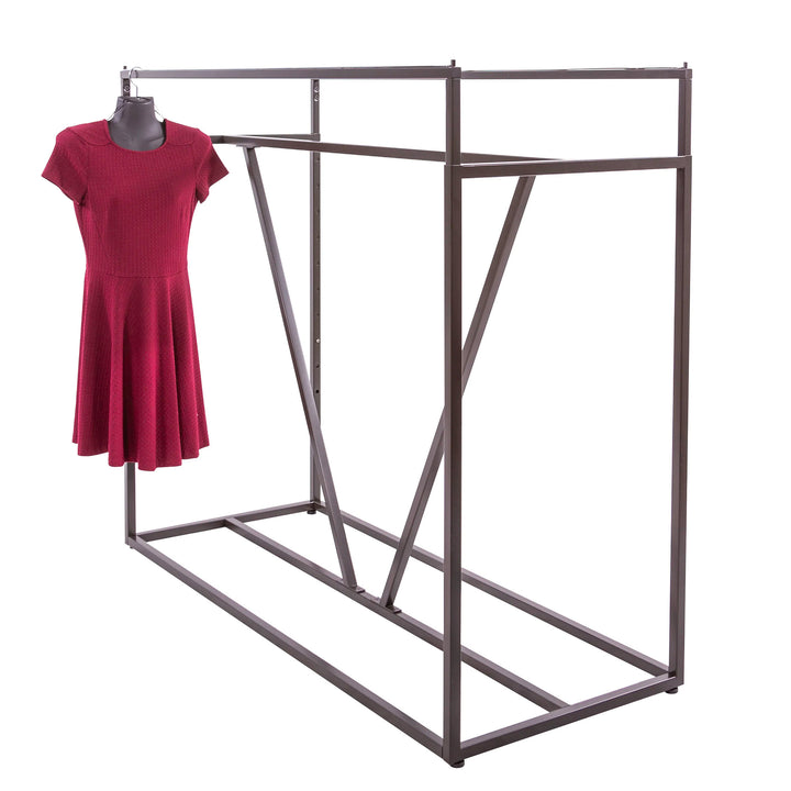 LINEA DOUBLE BAR APPAREL RACK WITH V-BRACE
