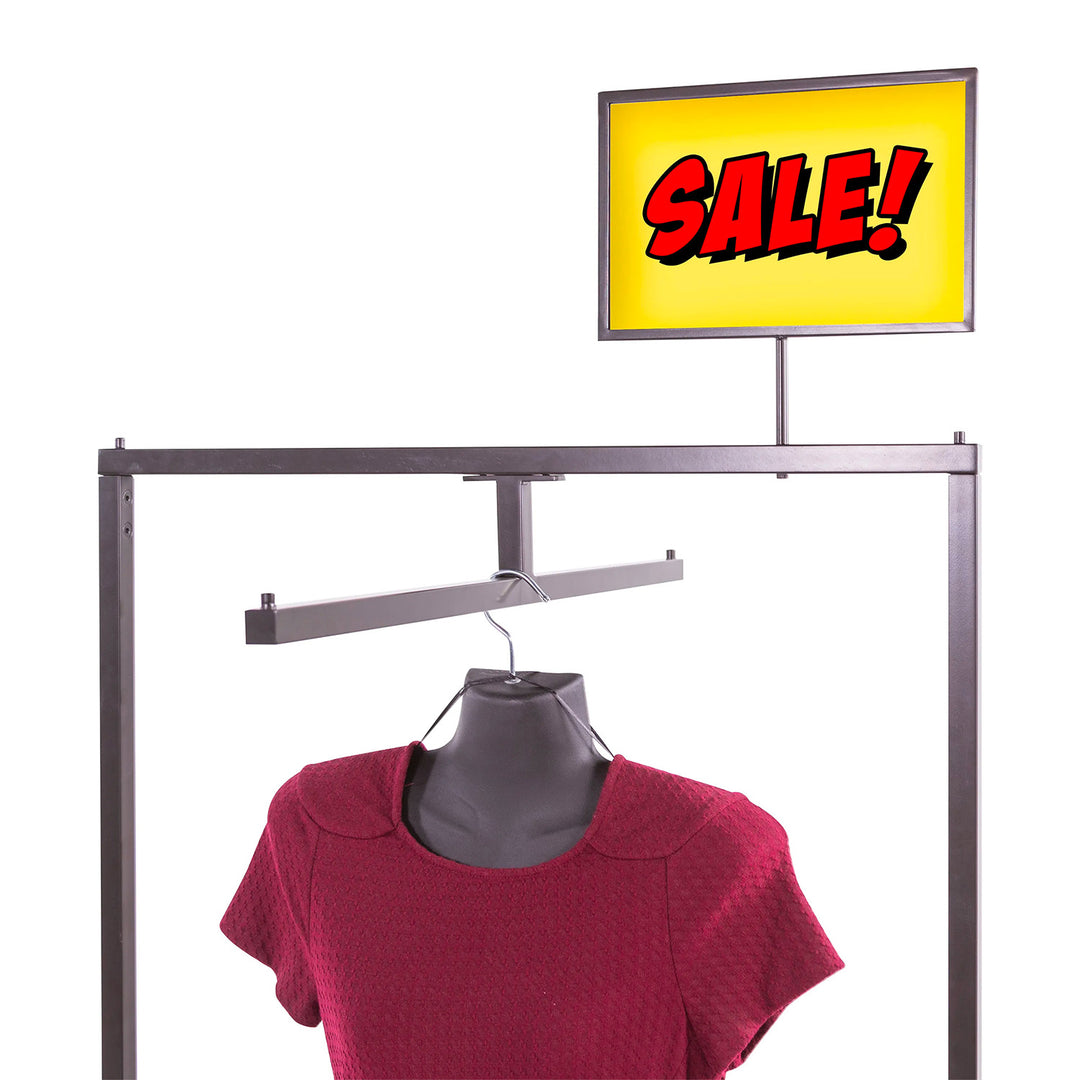 Linea Sign Holder - 7"H x 11"W with a 4" Swedge Stem Upright