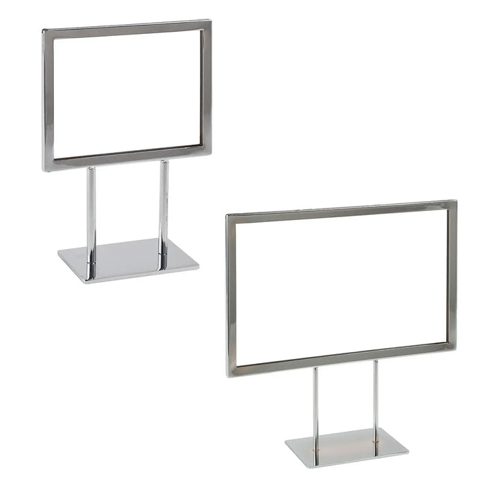 Metal Sign Holder with Mitered Corners with Flat Base