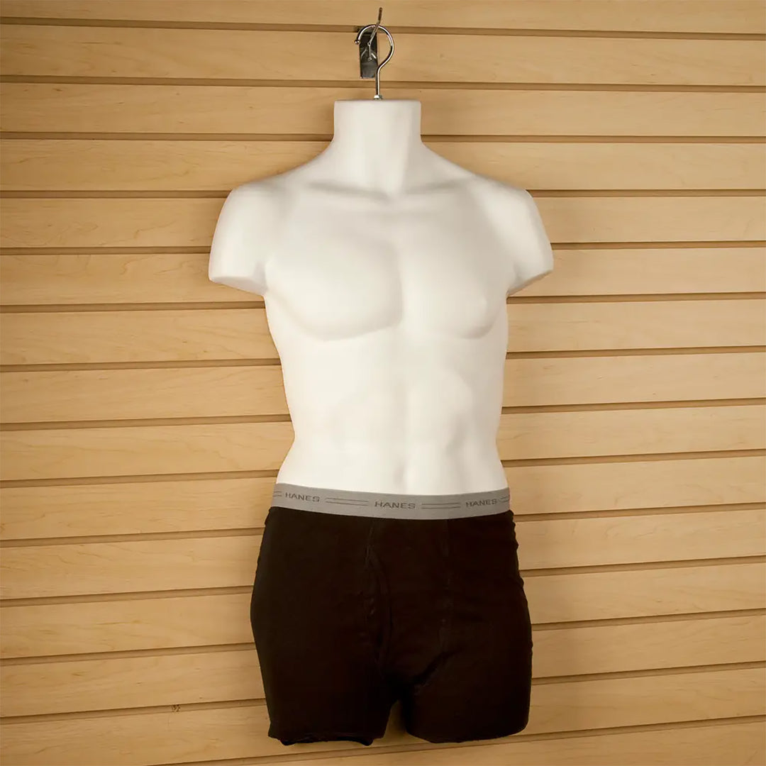 White Men's Torso Form Injected Molded Styrene - Box of 12 Forms