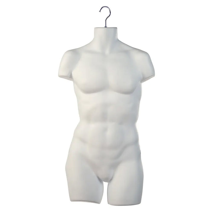 White Men's Torso Form Injected Molded Styrene - Box of 12 Forms