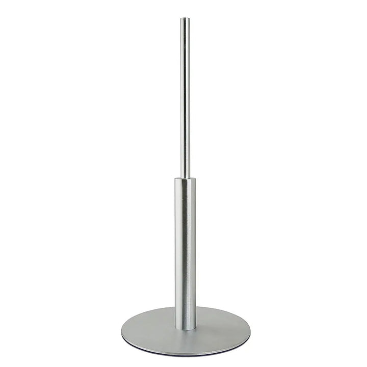 Satin Chrome Round Base with Both 7/8" and 5/8" Poles