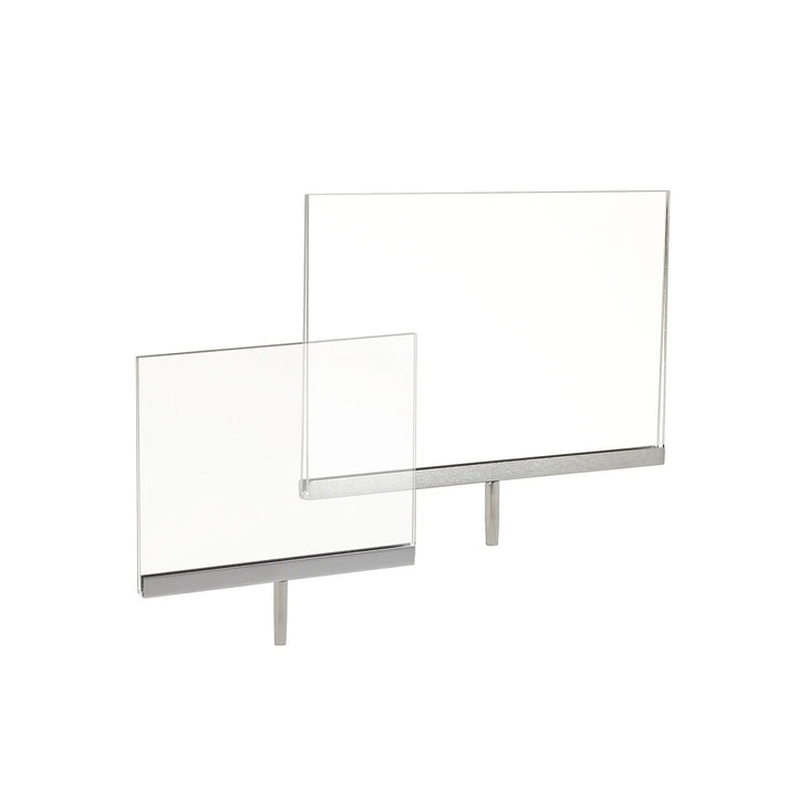 Acrylic Sign Holder with Chrome Channel and Welded Swedge Stem