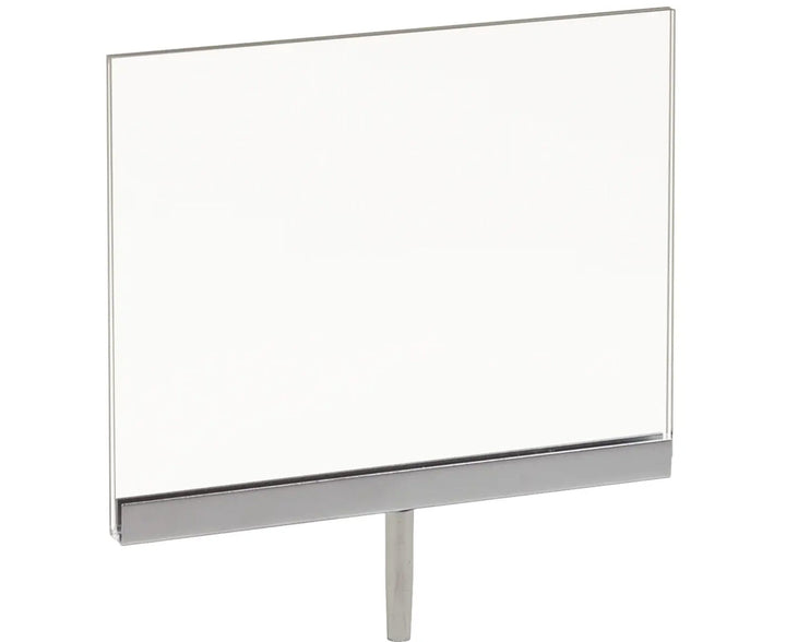 Acrylic Sign Holder with Chrome Channel and Welded Swedge Stem