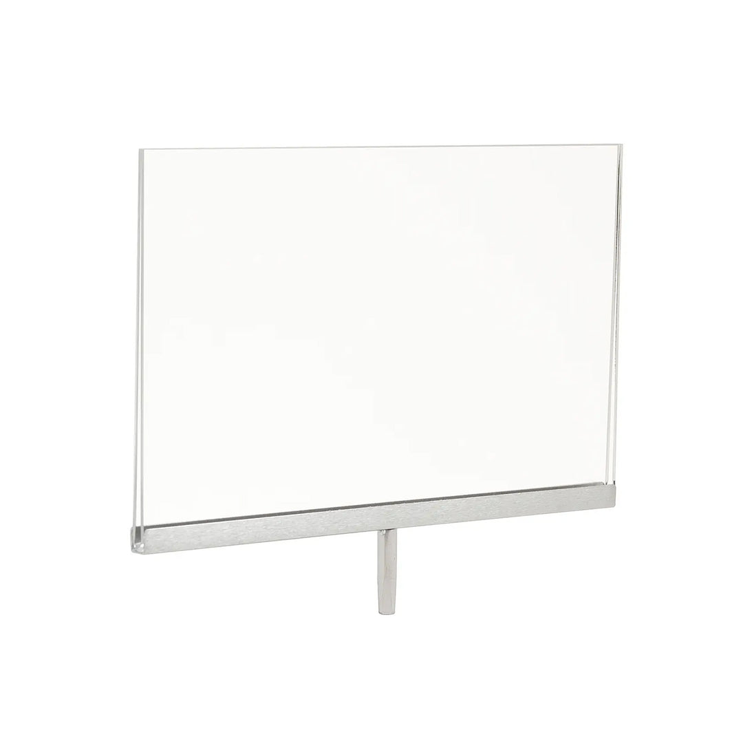 Acrylic Sign Holder with Chrome Channel and Welded Swedge Stem