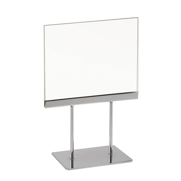 Countertop Acrylic Sign Holder with Chrome Base