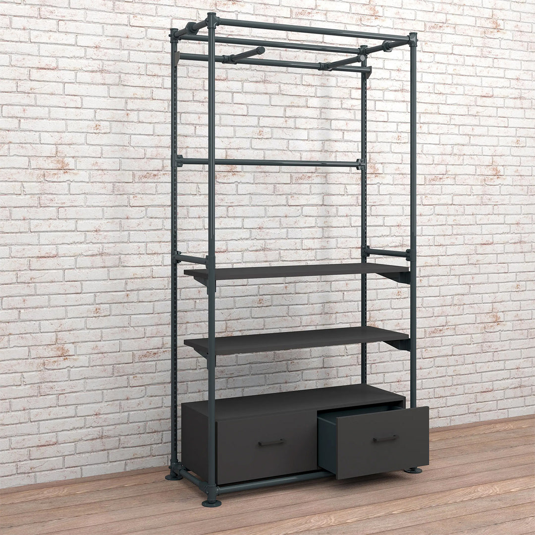 Pipeline Freestanding Kit with Faceouts, Two Shelves and Drawers