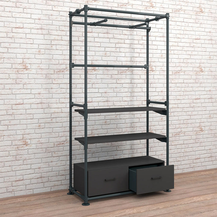 Pipeline Freestanding Kit with Faceouts, Two Shelves and Drawers