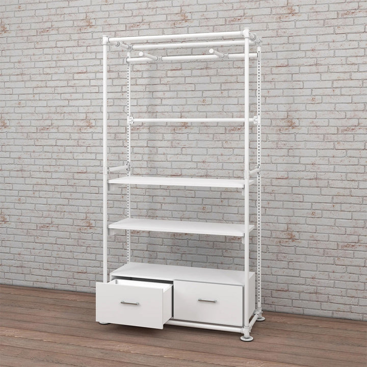 Pipeline Freestanding Kit with Faceouts, Two Shelves and Drawers