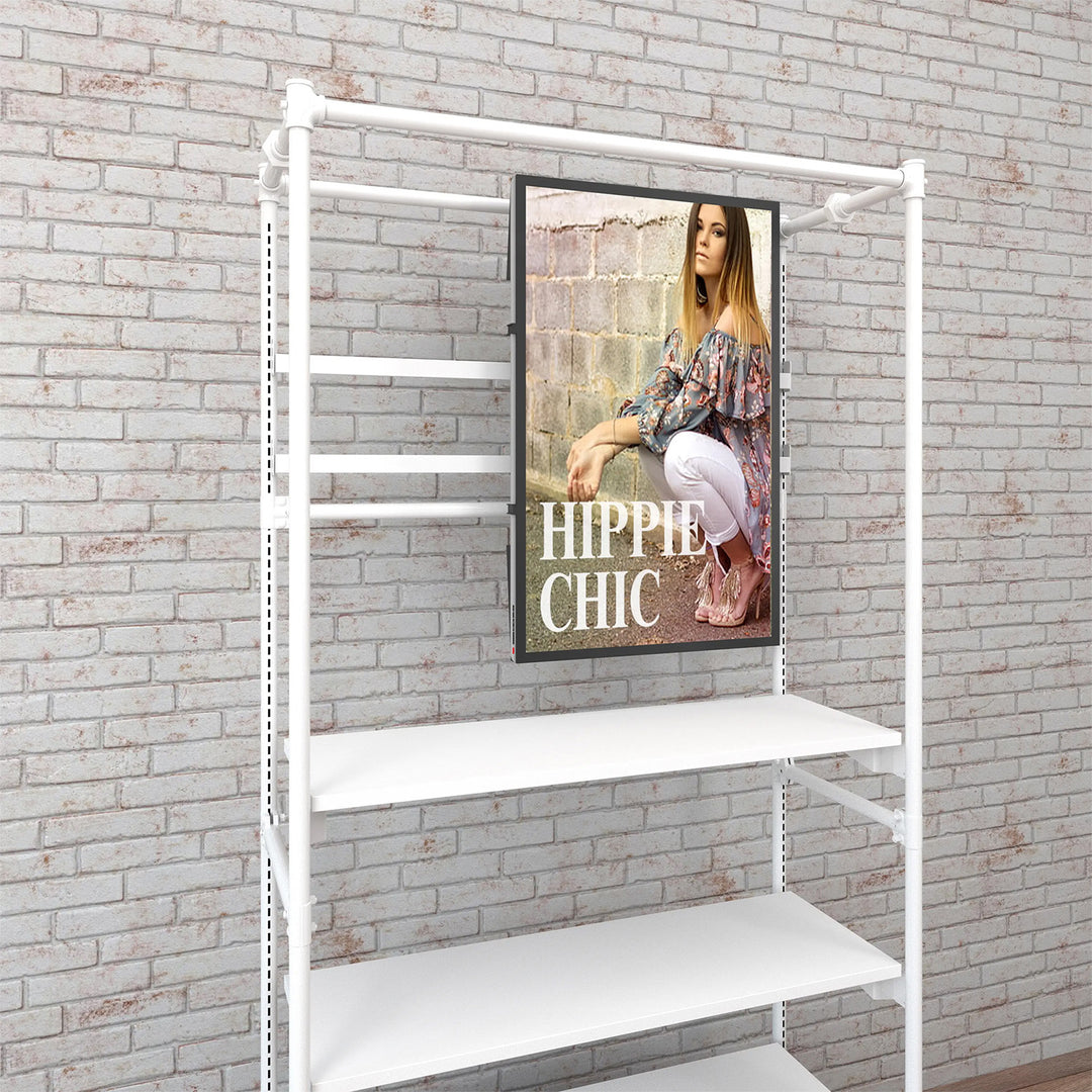 Pipeline Freestanding Kit with TV Display Mount, Two Shelves and Drawers